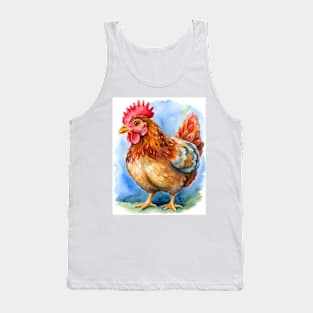 Watercolor Egger Chicken Tank Top